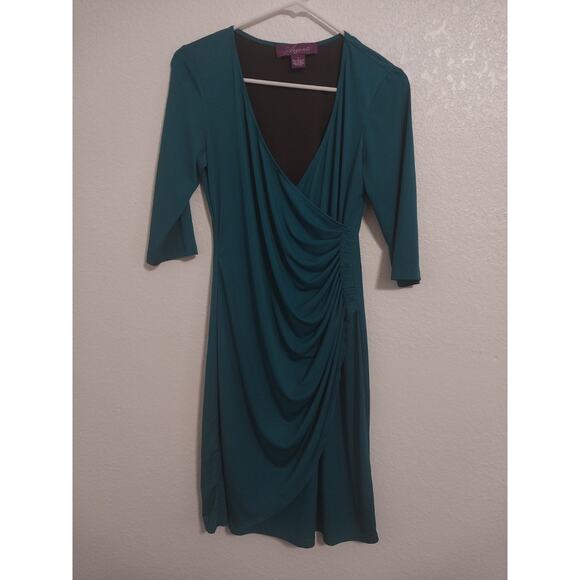Argenti Dresses & Skirts - Argenti Womens Size 6 Teal Fitted Dress Scoop Neck Polyester